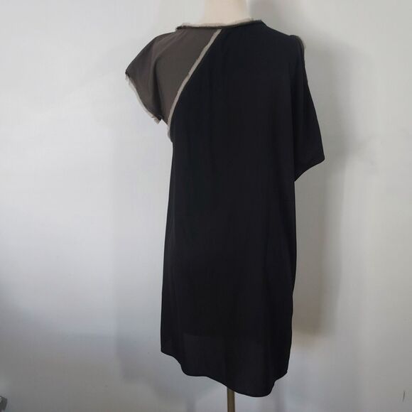 BCBGMAXAZRIA Runway Asymmetrical Cold Shoulder Color Block Tunic Dress Size XS - Picture 9 of 15
